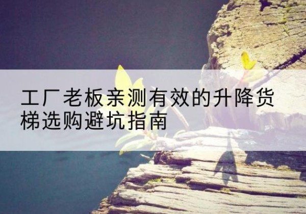 盐亭升降货梯怎么选-工厂老板亲测有效的升降货梯选购避坑指南